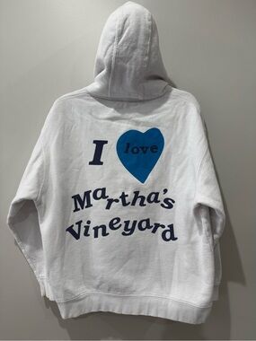 BROdenim Size L ‘I‎ Love Martha’s Vineyard’ white hoodie New England Nantucket